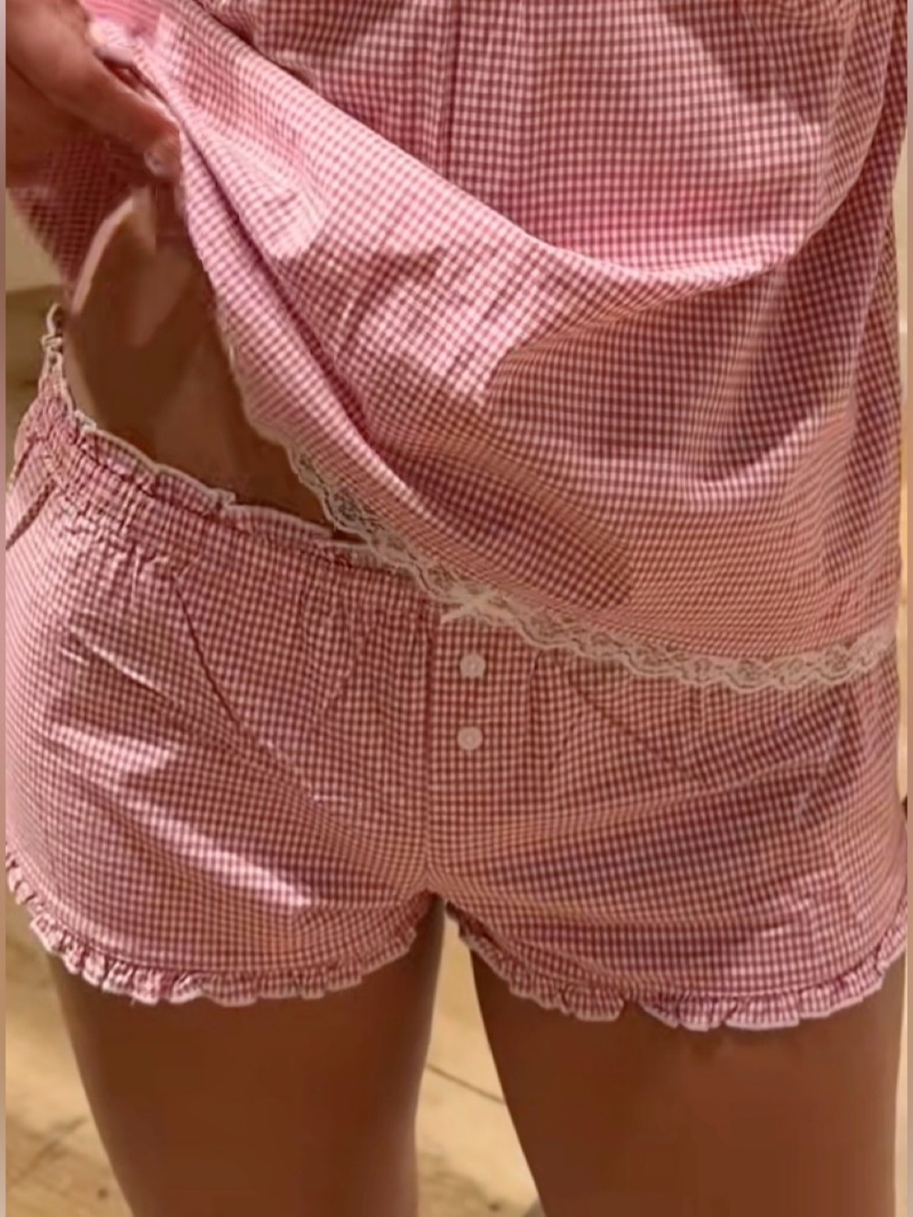 Brandy Melville Red Gingham Shorts